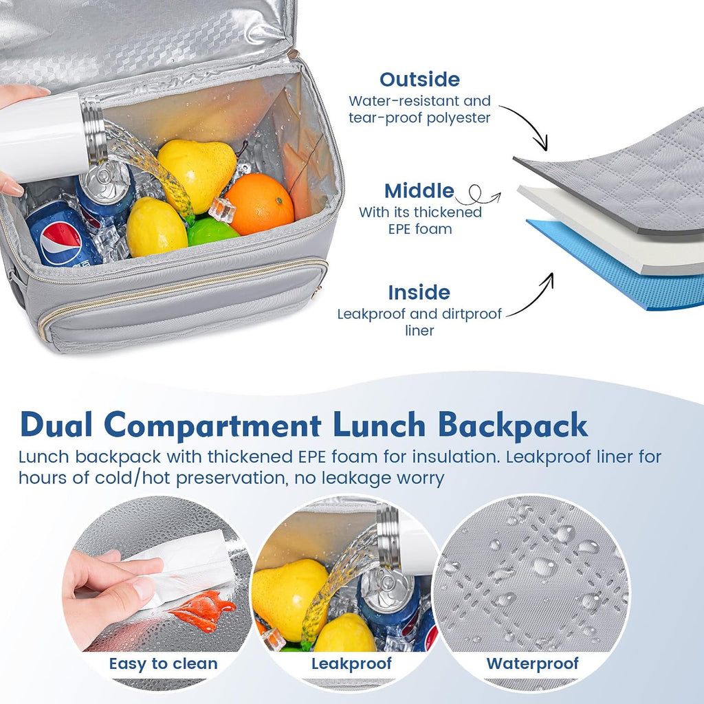 Backpack Cooler Lunch Box Backpack Double Decker Soft Cooler Bag