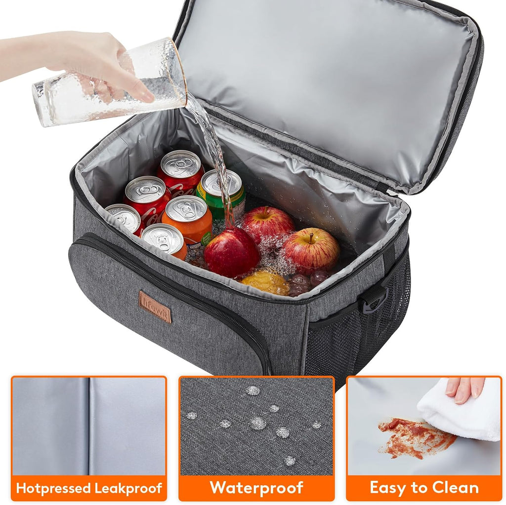 Lifewit Insulated Cooler Bag, Large Leakproof Beach Cooler, Lightweight Portable Double Layer Soft-Sided Travel Ice Chest for Camping, Kayaking, Road Trips, Grocery Shopping | Lifewit Insulated Cooler Bag, 48 Can Large Leakproof Beach Cooler