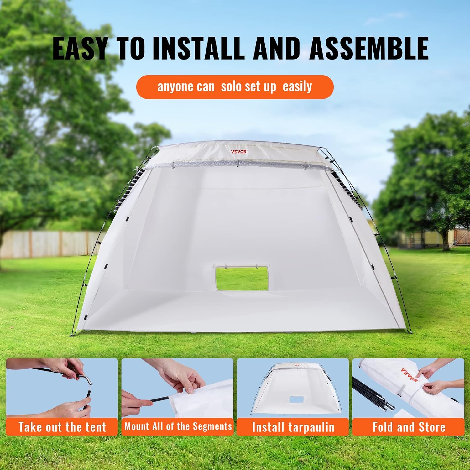 VEVOR Portable Paint Booth 10 x 7 x 6 ft Extra Large Spray Paint Tent Kit