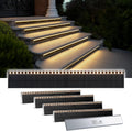 SHONELIGHTING Solar Step Lights Outside, 33 Focused LEDs, Stair Light, 6PK