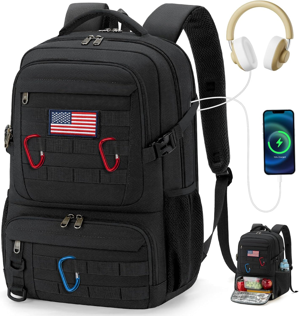 RAINSMORE Mens Tactical Lunch Backpack 17" Laptop Insulated Cooler Backpack