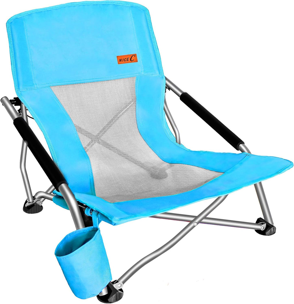 Nice C Low Beach Camping Folding Chair, River Sand Lake Chair (1P, Orange)