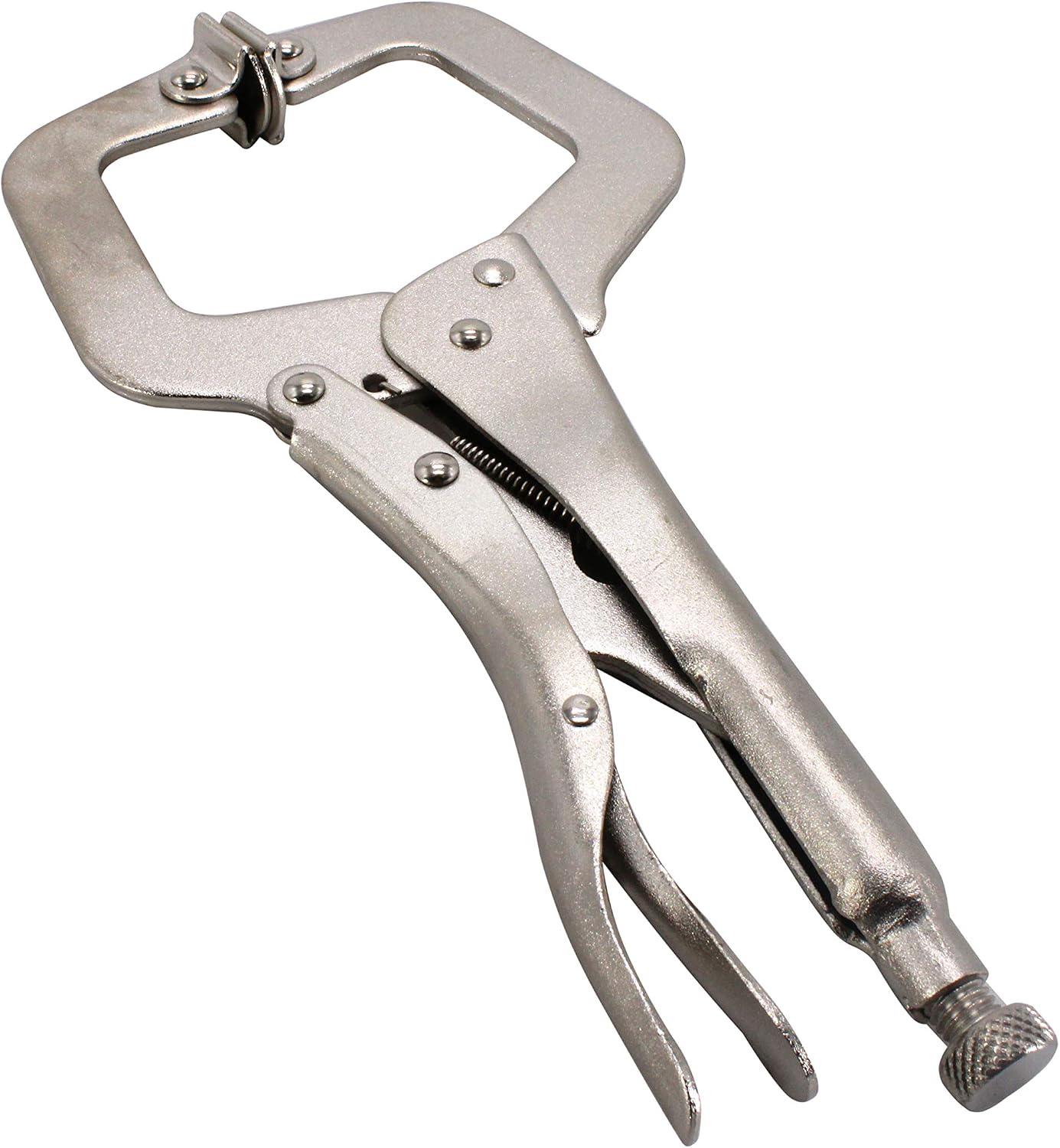 HFS (R) 6 pc - 11” C-Clamp Locking Pliers, with Swivel Pads Heavy Duty C-Type Locking Plier Table for Welding and Woodworking