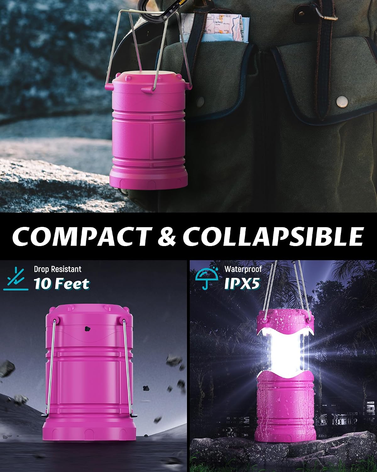 Lichamp 4 Pack LED Camping Lanterns, A4PK