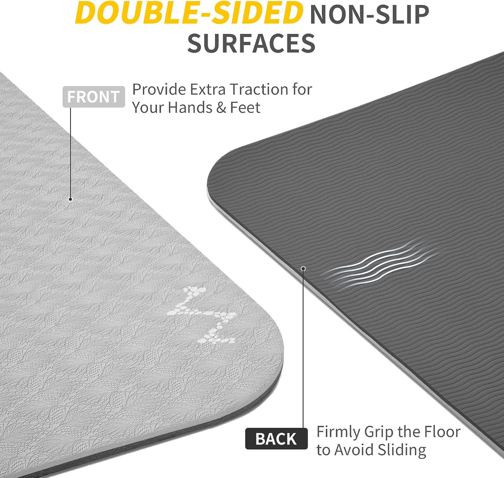 CAMBIVO Extra Wide Yoga Mat for Women and Men (72"/84"x 32"x 1/4") TPE Workout Mat, Non-slip Large Exercise Fitness Mat for Yoga, Pilates, Workout