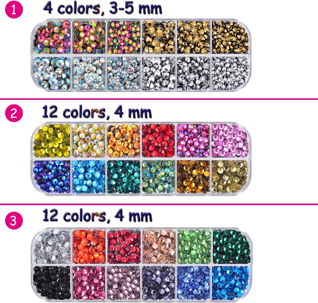 Epesl Bedazzler Kit with Rhinestones, Hot Fixed Gems Craft Applicator - Diamond Painting Pen, Wax Pencil, Tweezers, Tray, Cleaning Brush, Picker Rhinestones Crystals for DIY Clothes Shoes