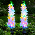 MRHEPHAESTUS Solar Garden Lights, Delphinium Flowers 2 Pack 40 LEDs, Waterproof Outdoor Lights Two Lighting Modes for Wedding Party Garden Yard Patio Lawn Decor and Gift for Mother
