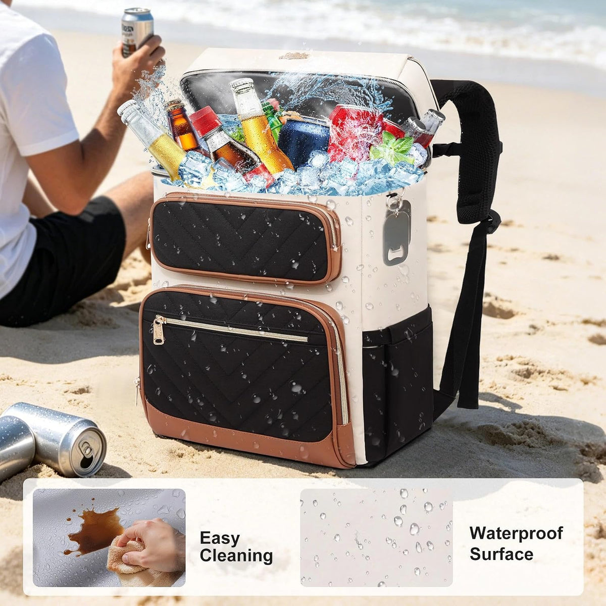 Backpack Cooler Insulated Leakproof, Soft Cooler Backpack for Beach