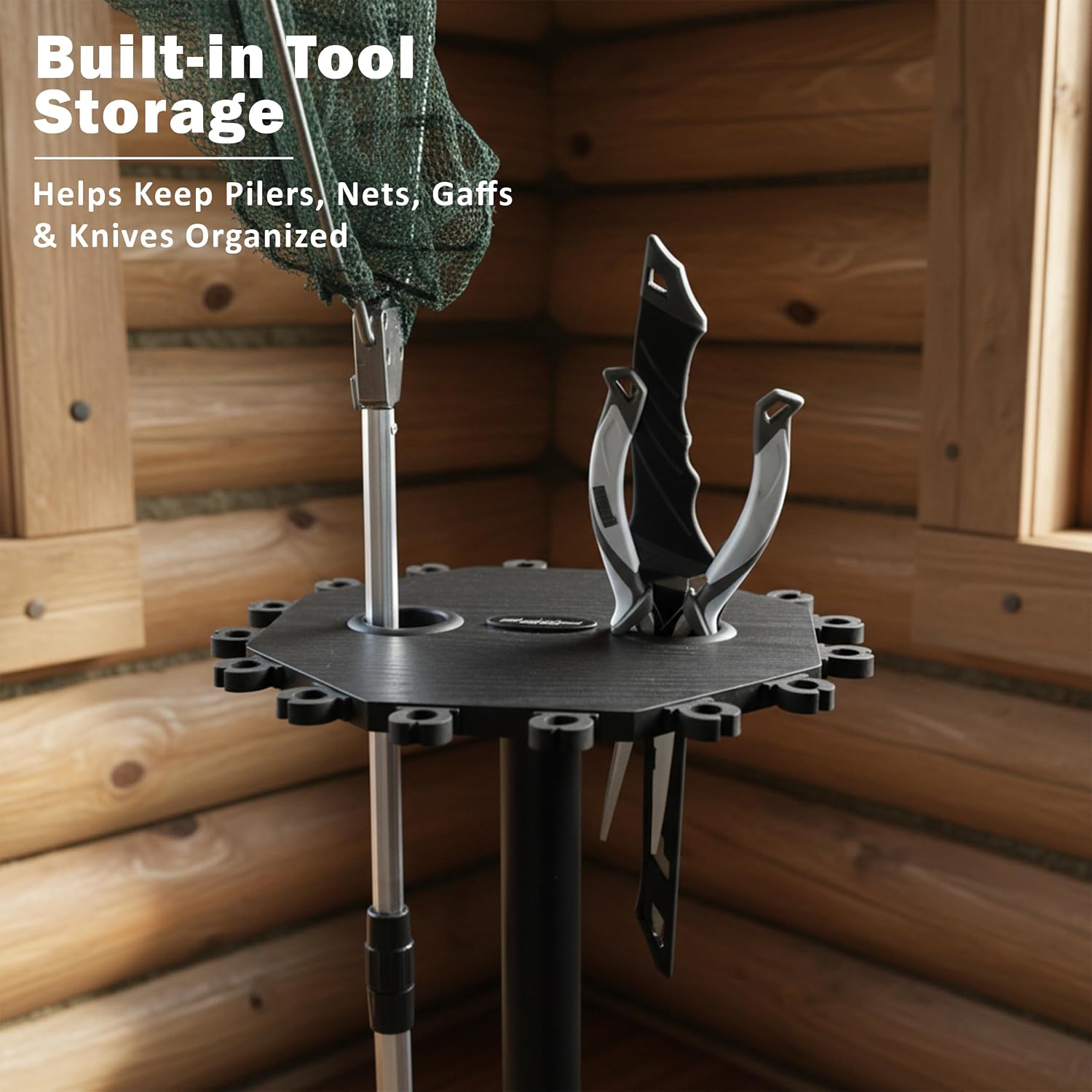 Rush Creek Creations 16-Rod Round Fishing Rod Holder for Garage, Tackle Box