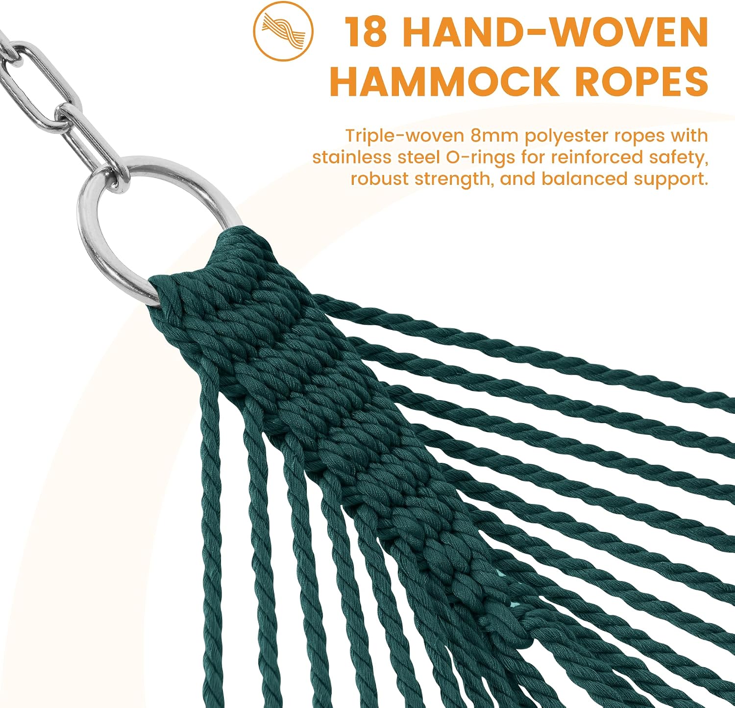 Lazy Daze 2 Person Caribbean Rope Hammock, Handwoven Double Hammock