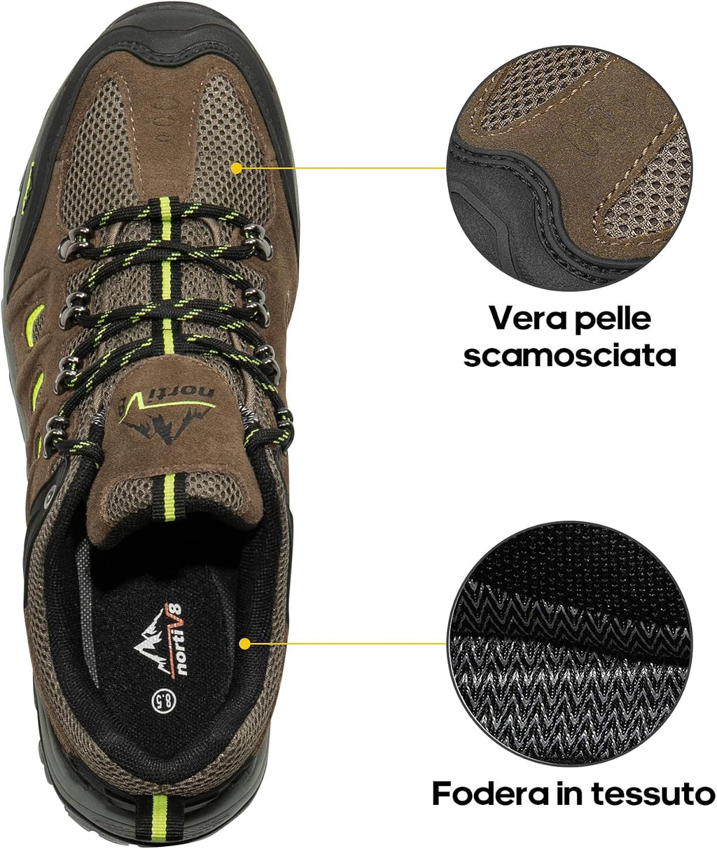 NORTIV 8 Men's Waterproof Hiking Shoes Leather