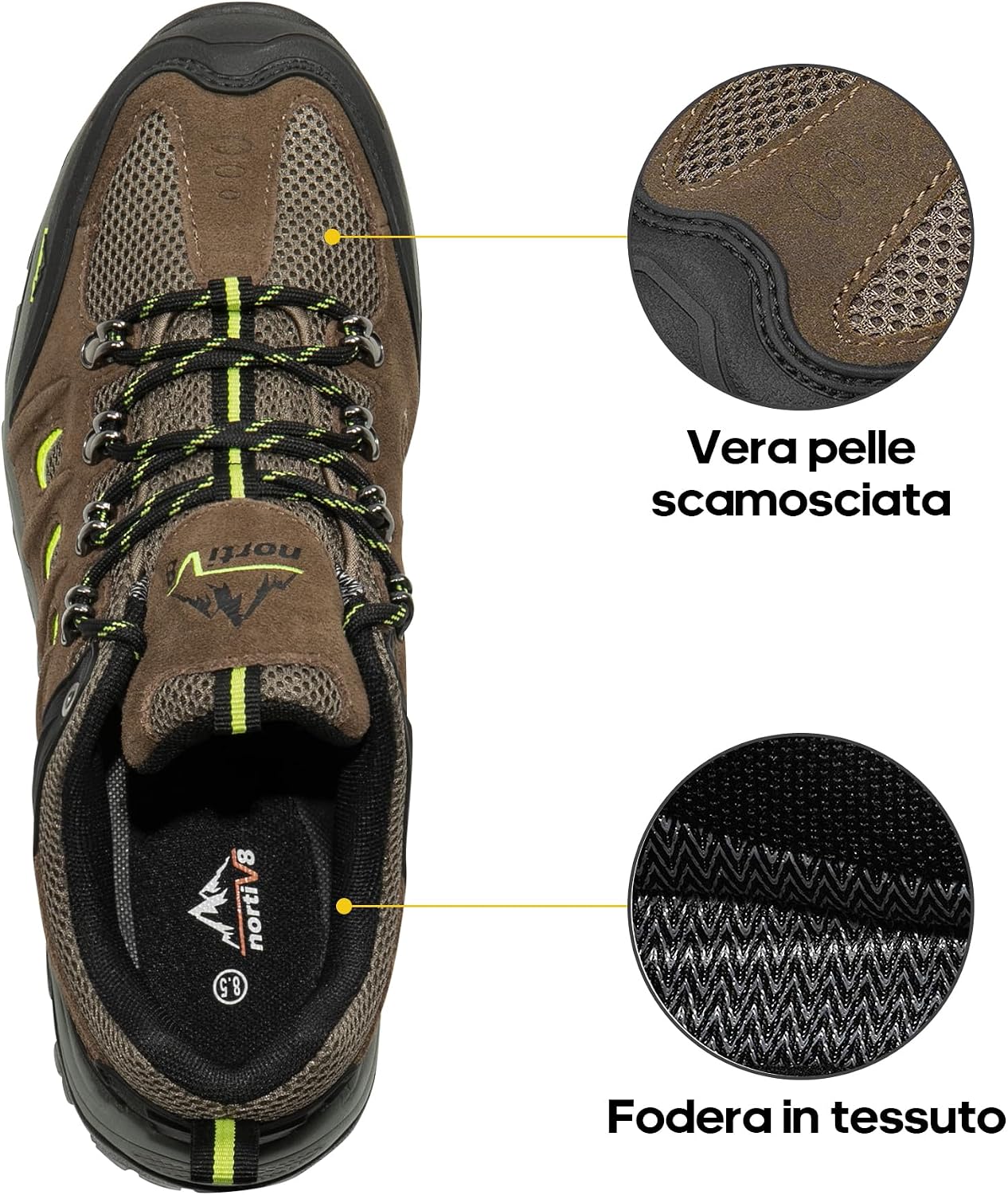 NORTIV 8 Men's Waterproof Hiking Shoes Leather