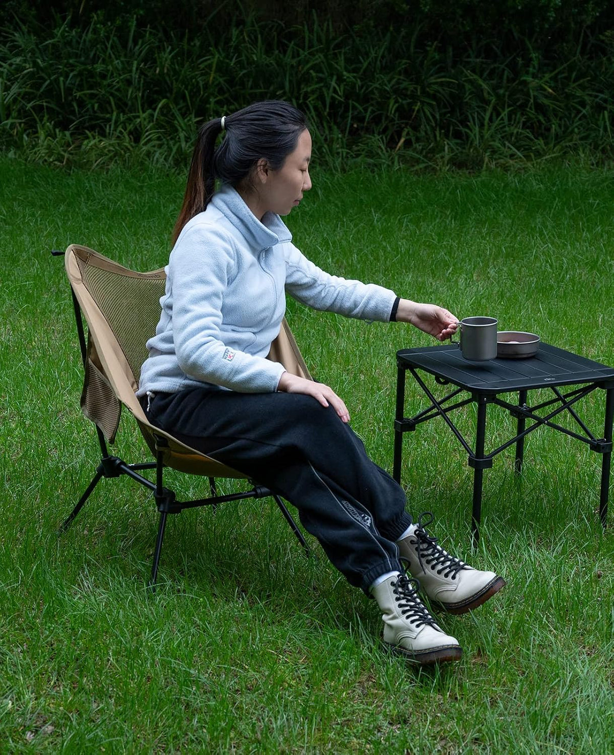 iClimb Ultralight Compact Folding Anti-Sinking Chair, Brown