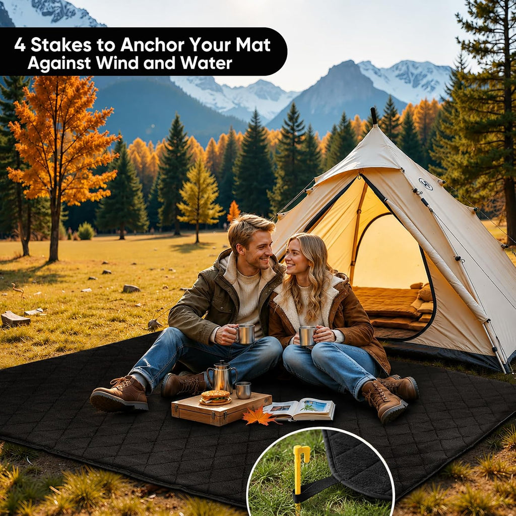 Waterproof Outdoor Blanket 82"x55", Windproof & Warm, 300 GSM Sherpa Lining