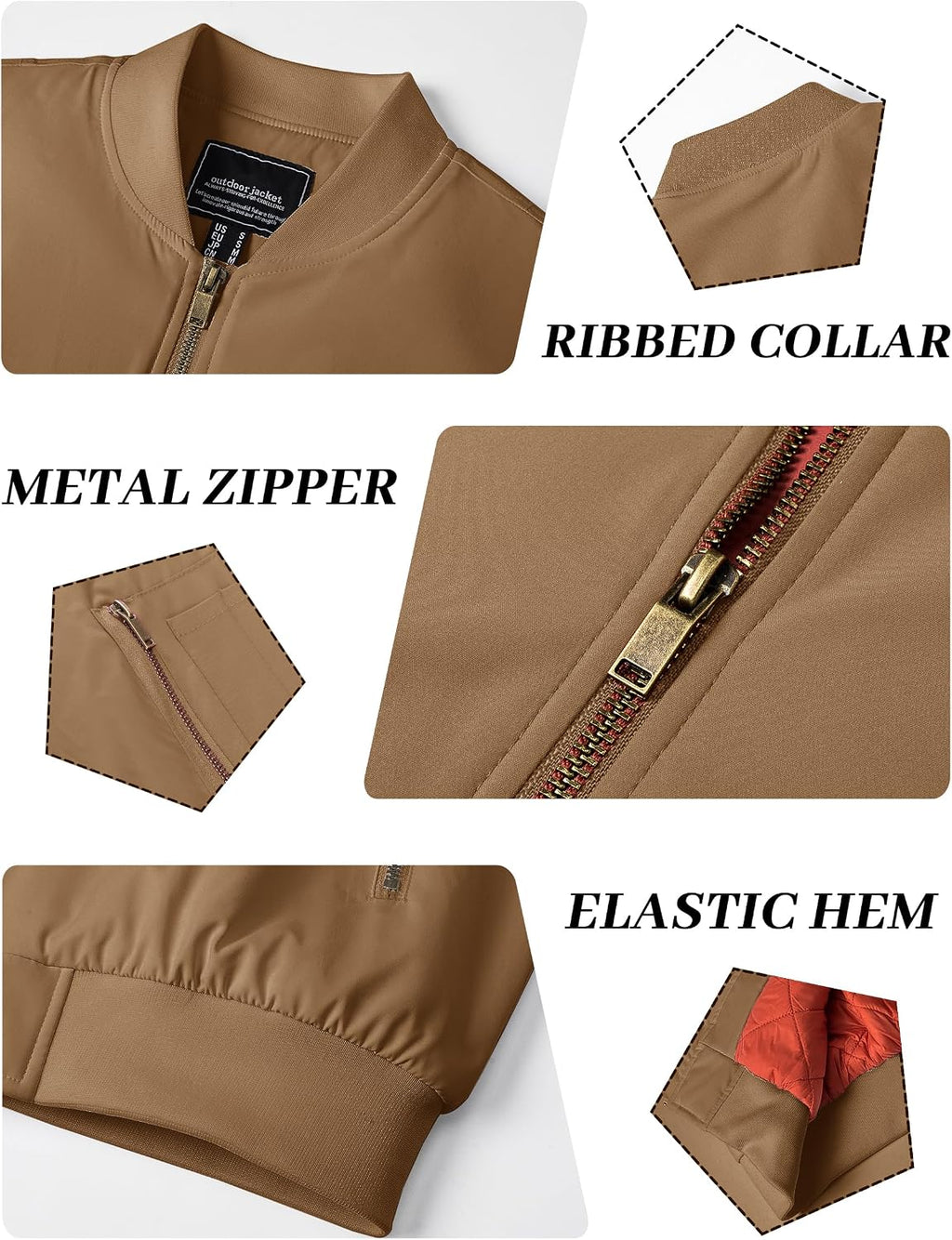 KEFITEVD Men's Bomber Jackets Winter Windbreaker Warm Full Zip Casual Coats