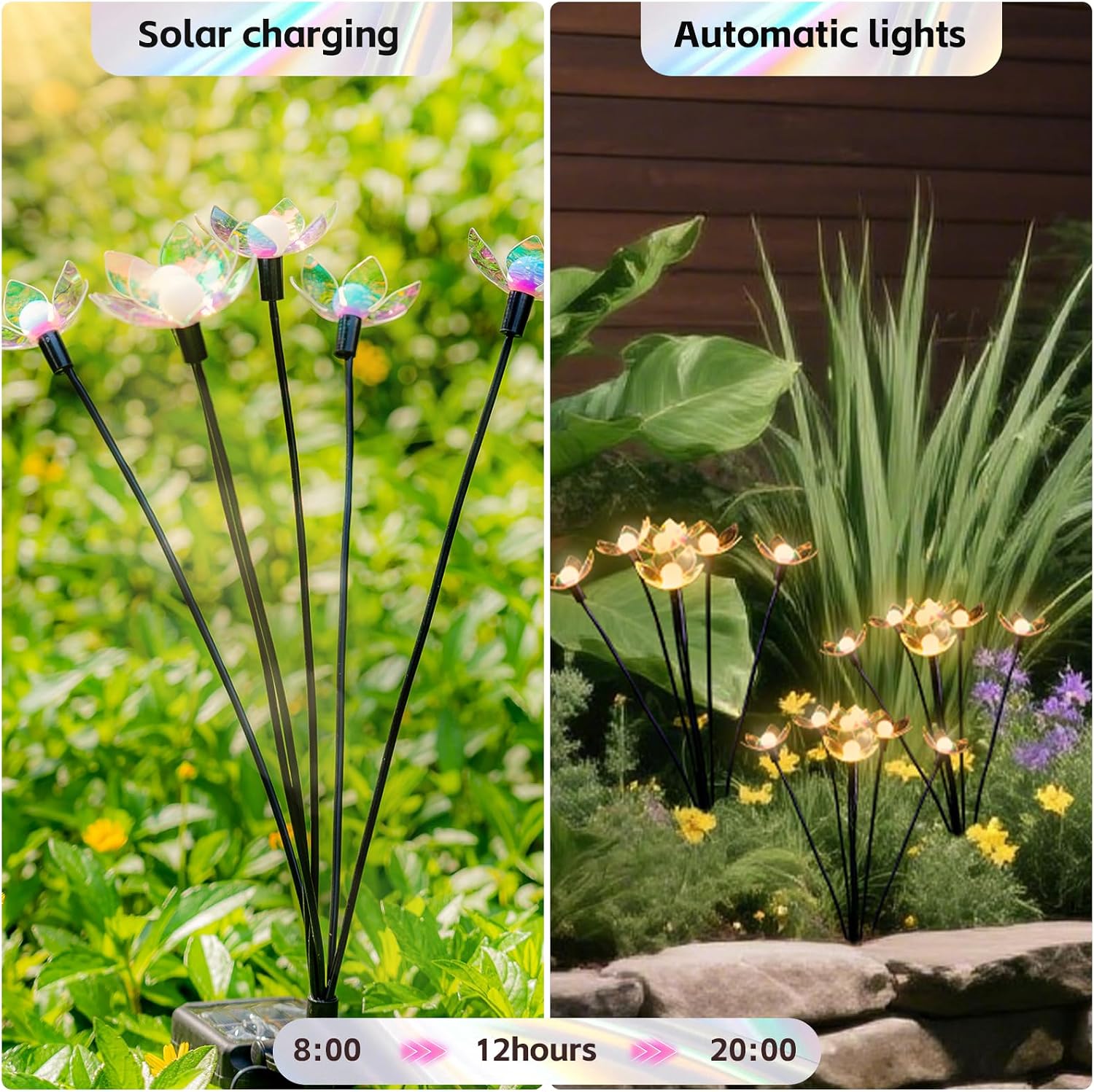 Solar Lights Outdoor, Solar Firefly Swaying Garden Decor Light (24LED)