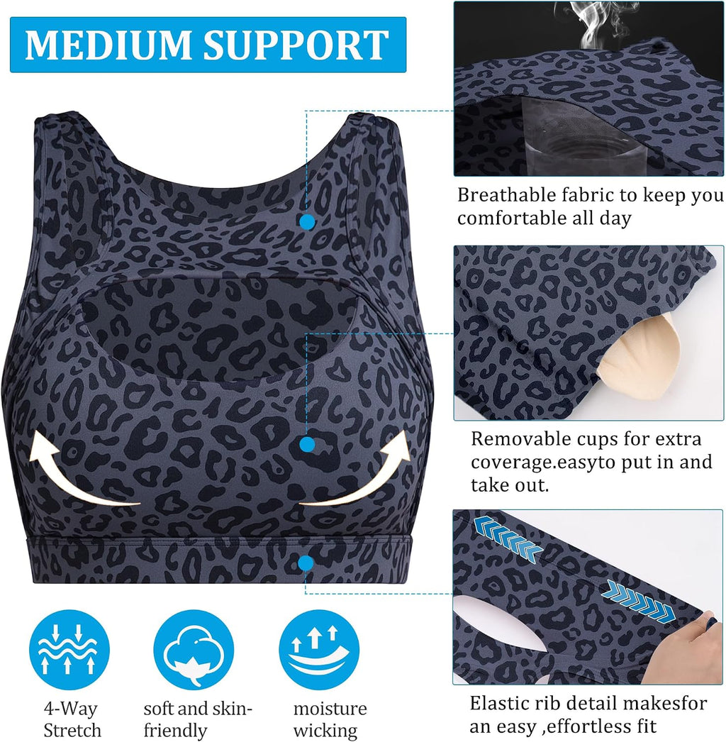 Betaven Push up Sports Bra for Women Sexy Hollow Crop Tops with Removable Cups Workout Fitness Yoga Bra Medium Support