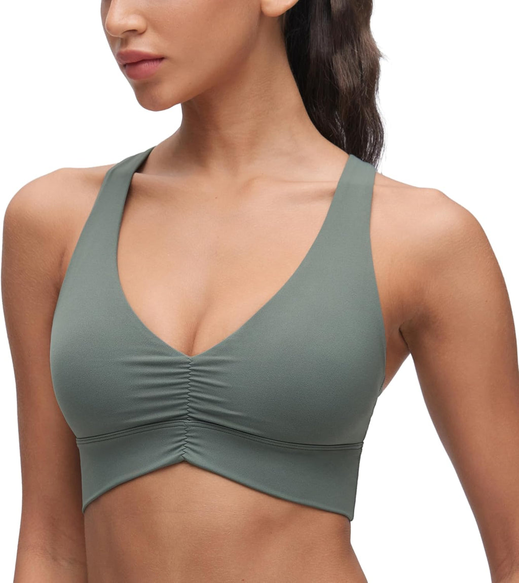 CRZ YOGA Butterluxe Ruched V Neck Sports Bra