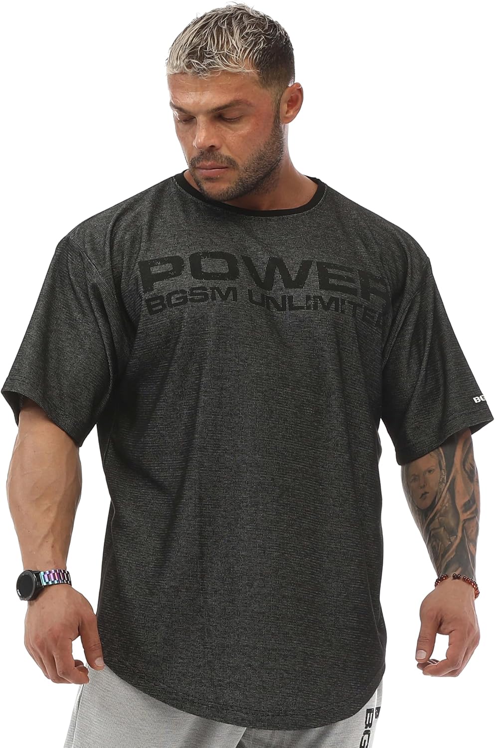 Men's Oversize Gym Fitness and Bodybuilding T-Shirt, Cotton O-Neck Lifestyle Top