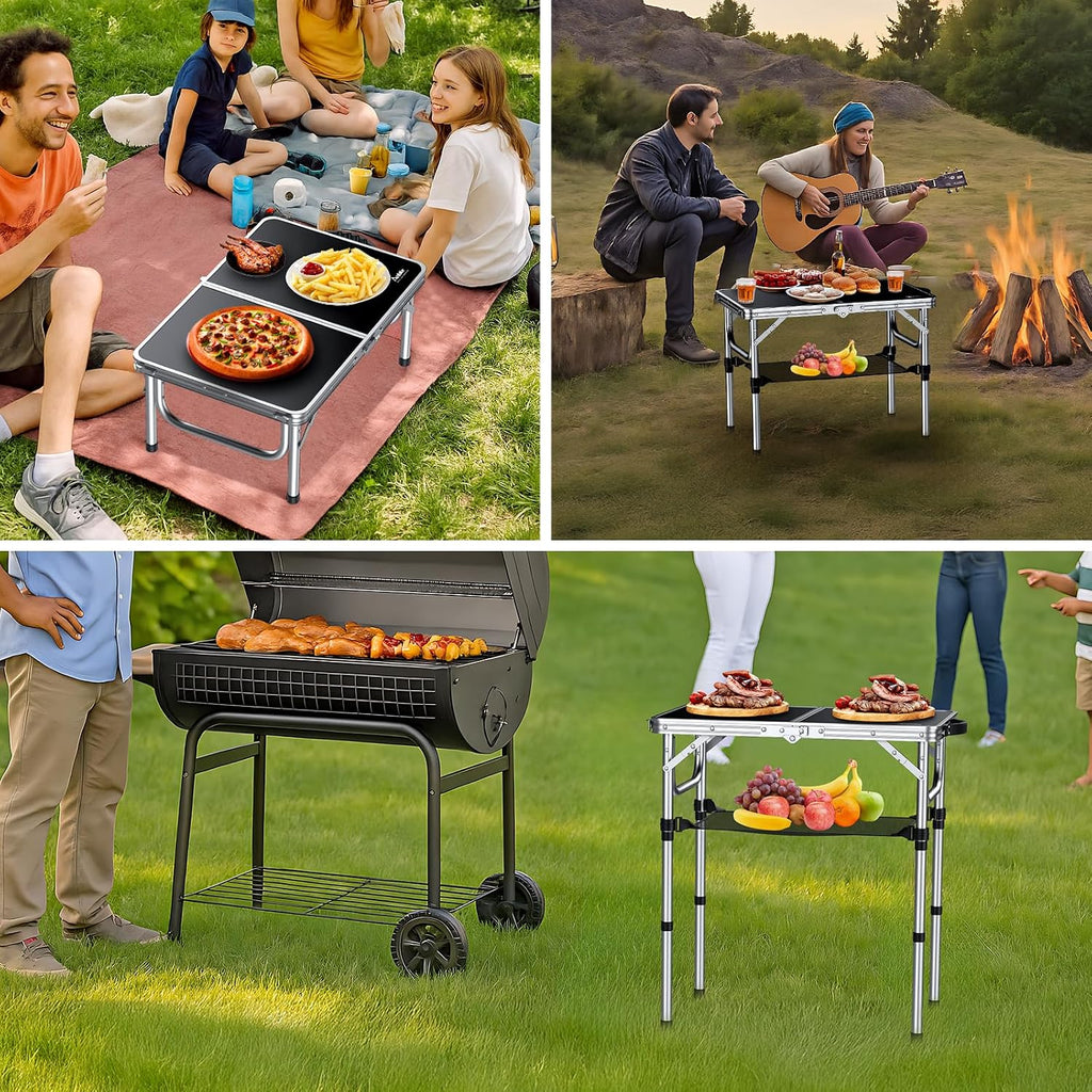 Anbte 2ft Folding Camping Table, 23"x 16" Small Folding Table Portable