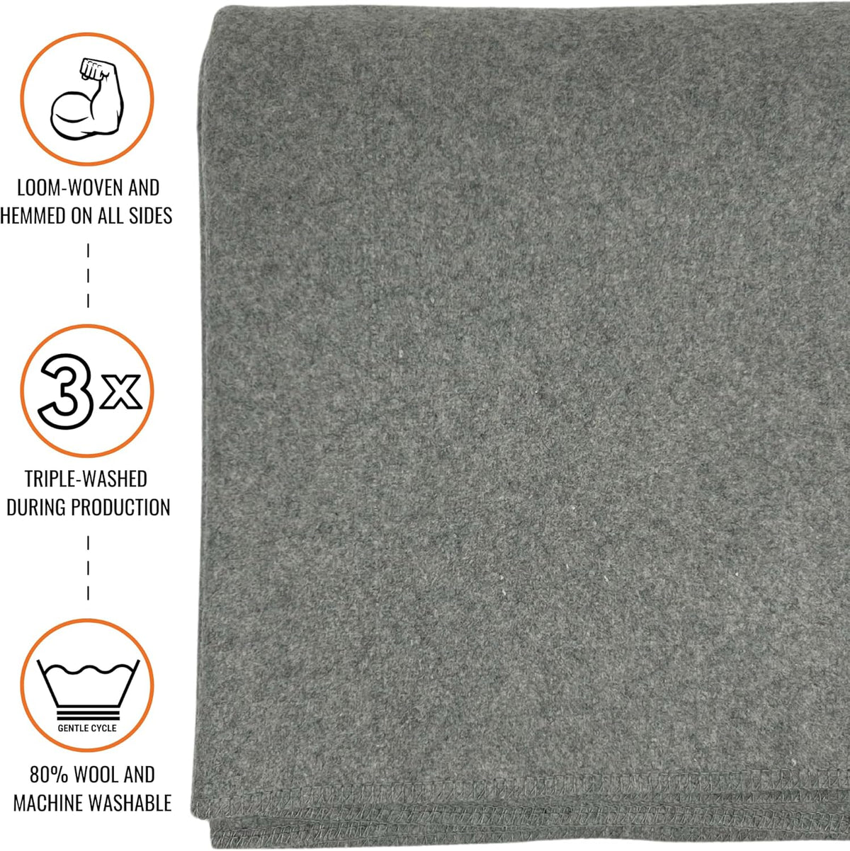 Arcturus Military Wool Blanket - Warm, Thick, Washable - Great for Outdoors, Camping, Stadium Blanket, Picnics, Travel - Car & Bushcraft Survival Kits