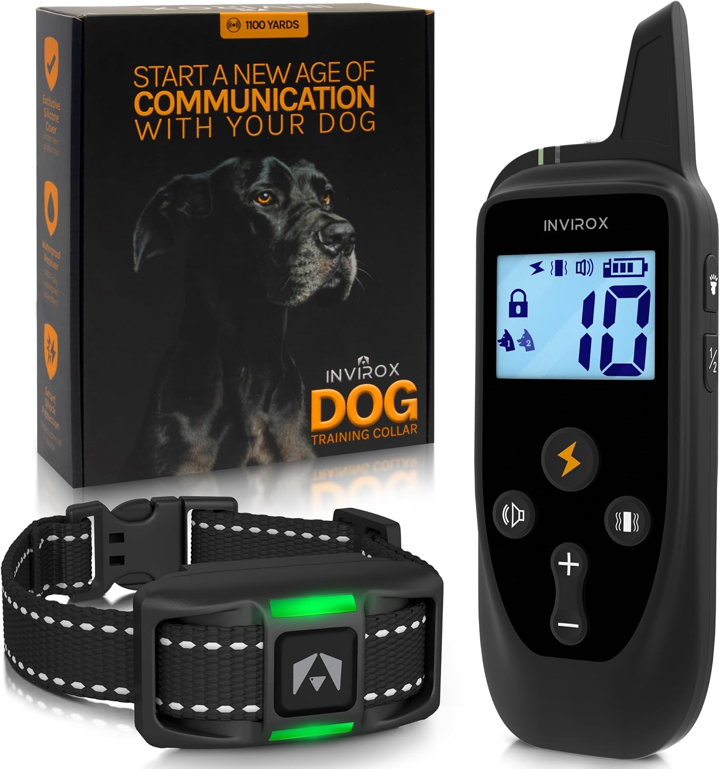 INVIROX Dog Training Collar with Remote, Shock Collar for Dogs 3300ft Range