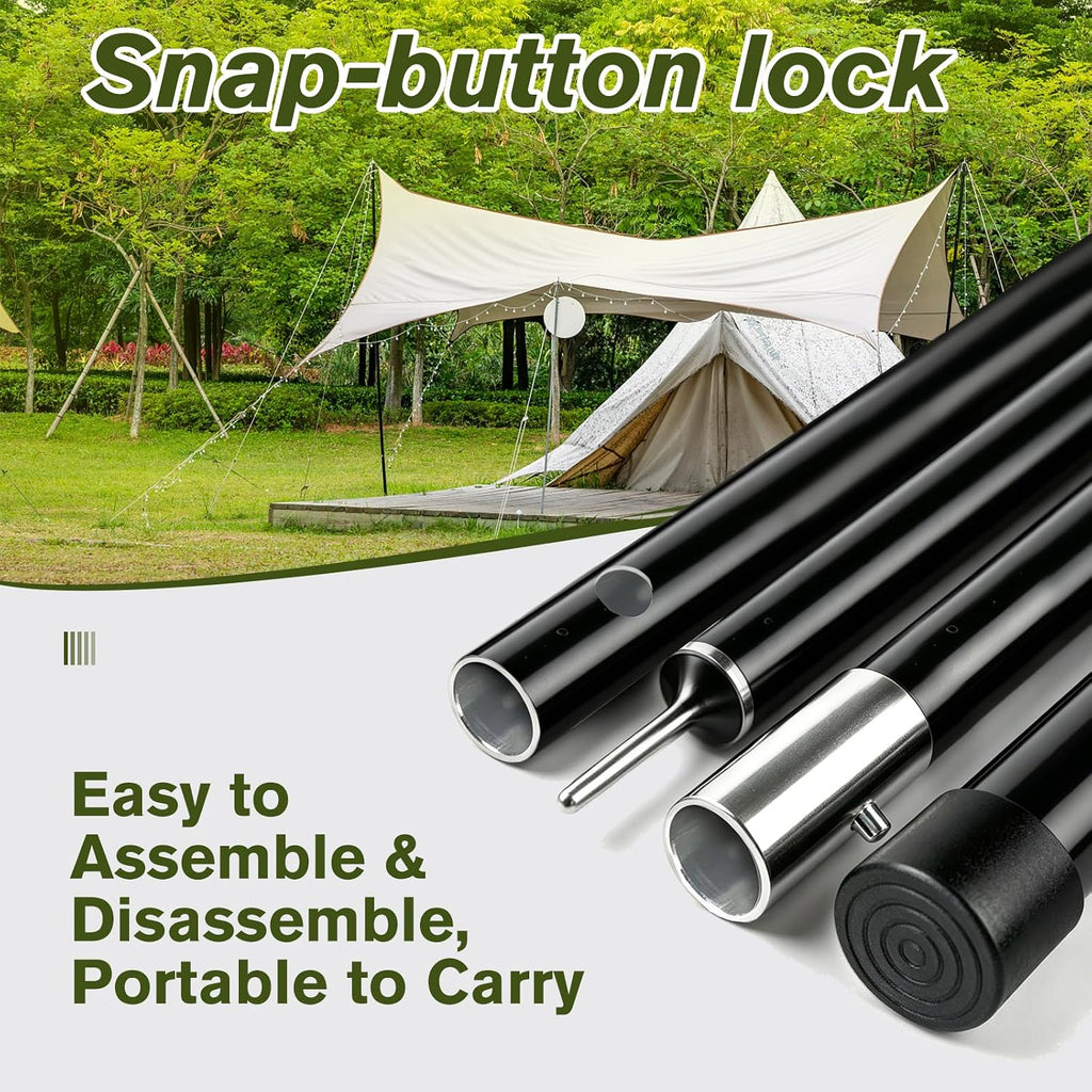 2-Pack Tarp Poles, Aluminum Telescoping Poles 78" for Camping Canopy & Tarp