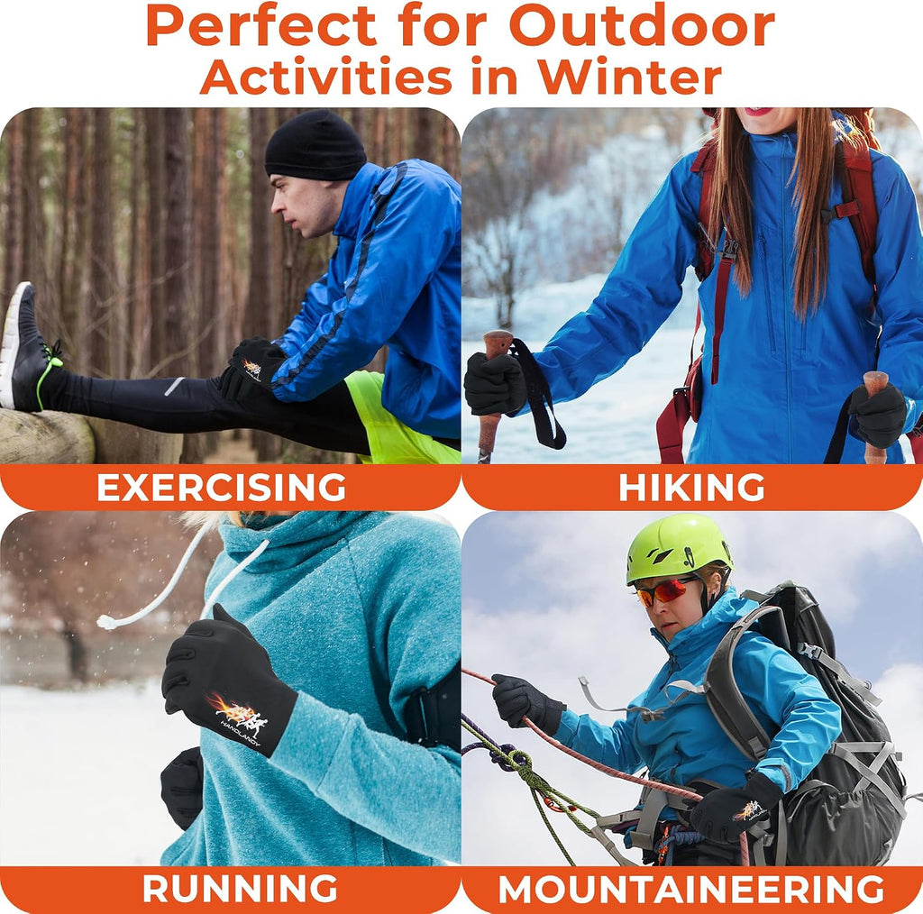HANDLANDY Lightweight Running Gloves for Women & Men, Touchscreen Gloves with Fleece Lining & Anti-Slip Grip for Cycling, Biking, Commuting & as a Ski Glove Liner