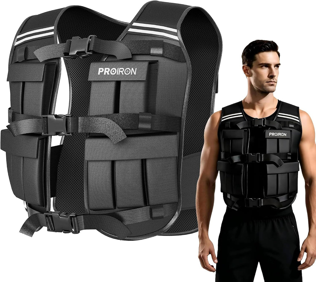 PROIRON Adjustable Weighted Vest 1-22lb/2-44lb,Strength Training Weight Vests for Men Women with Removable Weights, Body Weight Vest for Running Workout Walking Fitness Cardio,Home Gym Equipment