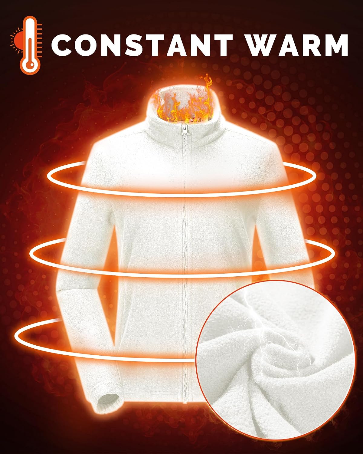33,000ft Women's Polar Fleece Jacket Zip Up Lightweight Hiking Sweatshirt
