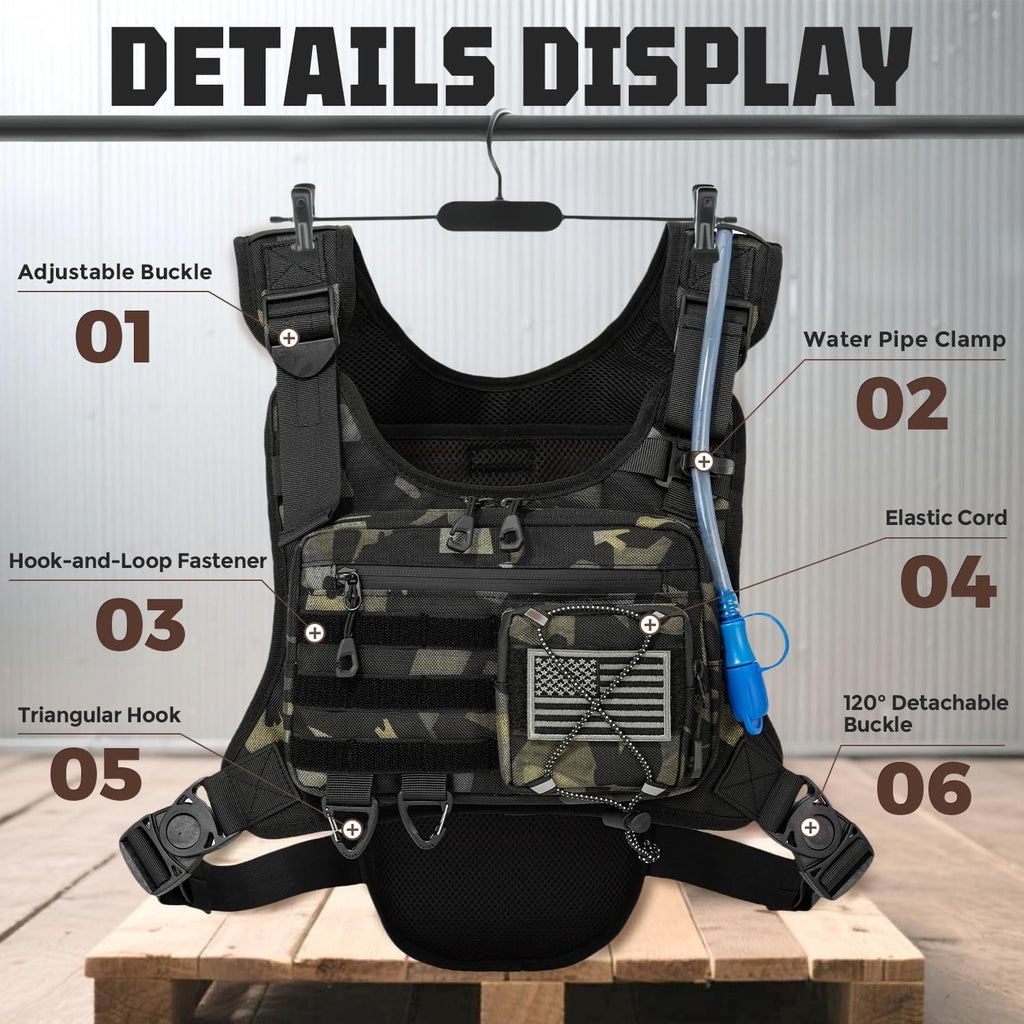 Hydration Vest with 2L Water Bladder for Men and Women,Lightweight Adjustable Hydration Backpack,Hiking Backpack with Water Bladder for Climbing Cycling Hiking