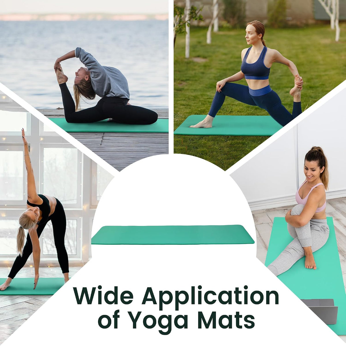 Fitvids 1/2-inch Thick High Density Exercise Yoga Mat with Carrying Strap