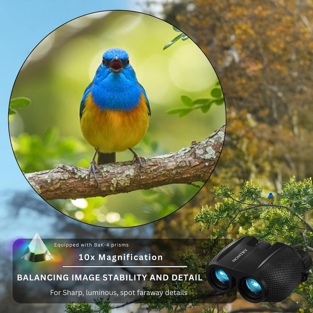 Hontry 10x25 Compact Binoculars for Adults and Kids