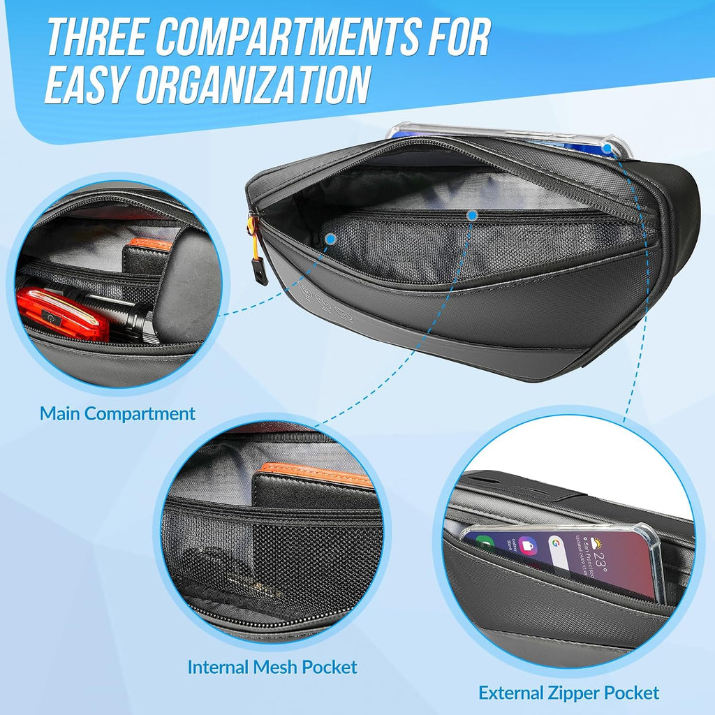WOTOW Bike Frame Bag - Waterproof Triangle Storage Bag, 1.8L