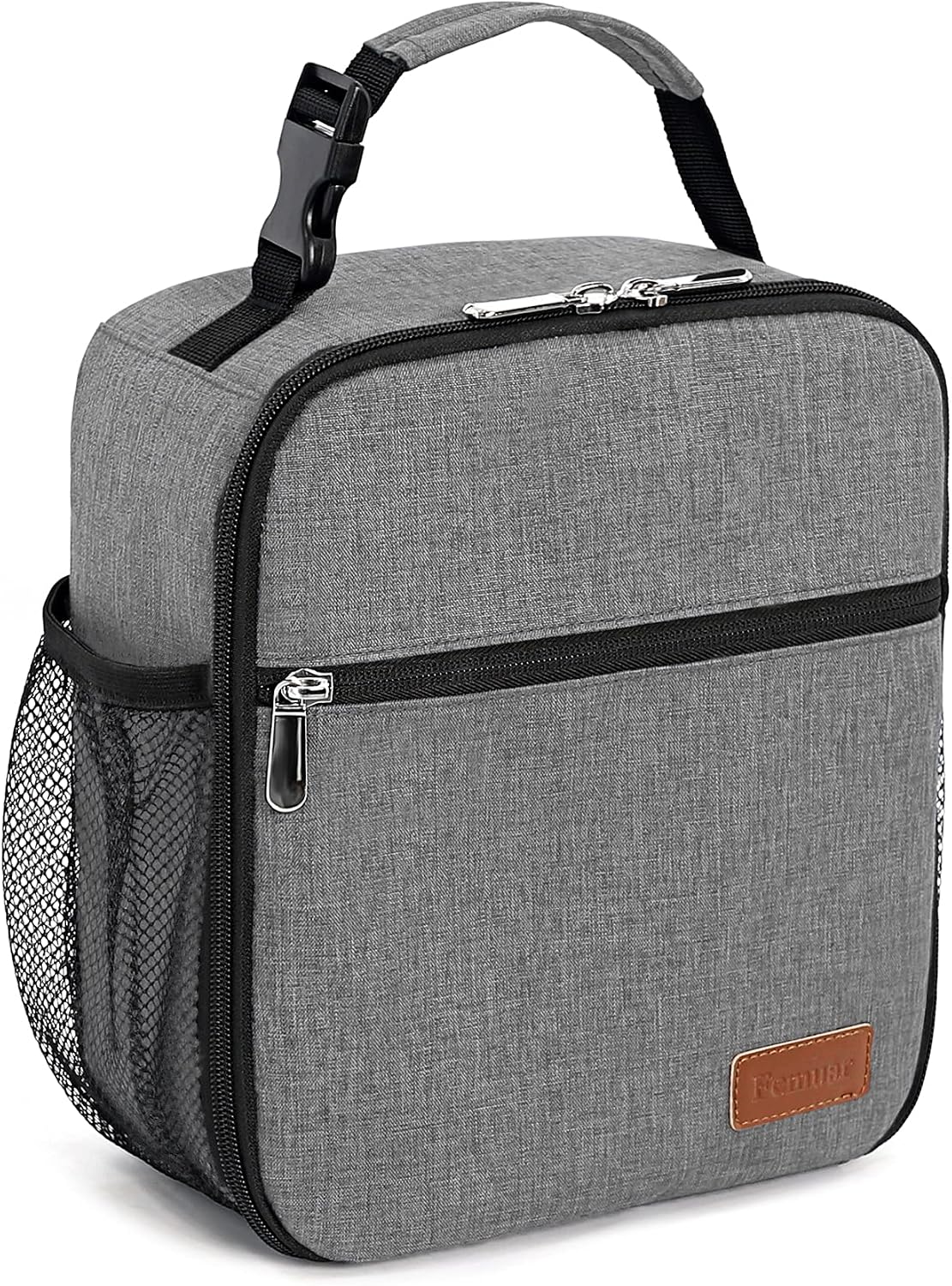 Femuar Lunch Box for Men Women Adults Small Lunch Bag for Office Work Picnic - Reusable Portable Lunchbox, Malachite Green Flower