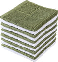 Glynniss Kitchen Dish Cloths for Washing Dishes, Green Terry Dish Rags