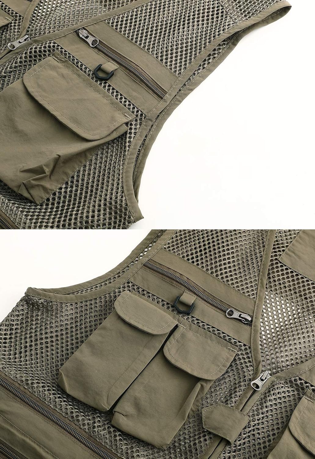 Hbufnha Outdoor Fishing Hunting Vest Multi Pockets Work Cargo Jacket