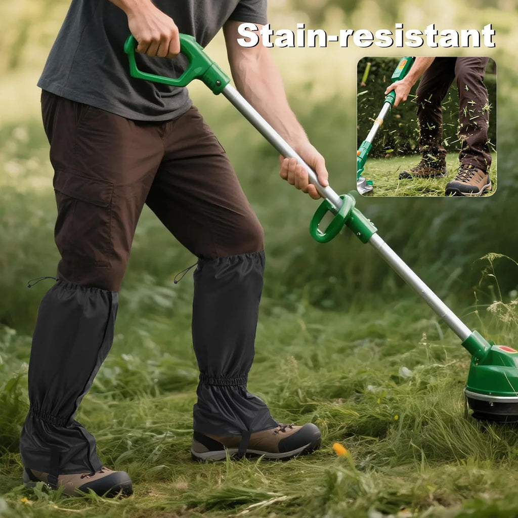 2 PCS Garden Trimming Leg Chaps, Waterproof Lawn Care Leg Gaiters, Adjustable Leg Gaiters, Weed Eating Leg Protectors for Women Men, Leg Guards for Garden and Farm Working Hiking Climbing Hunting