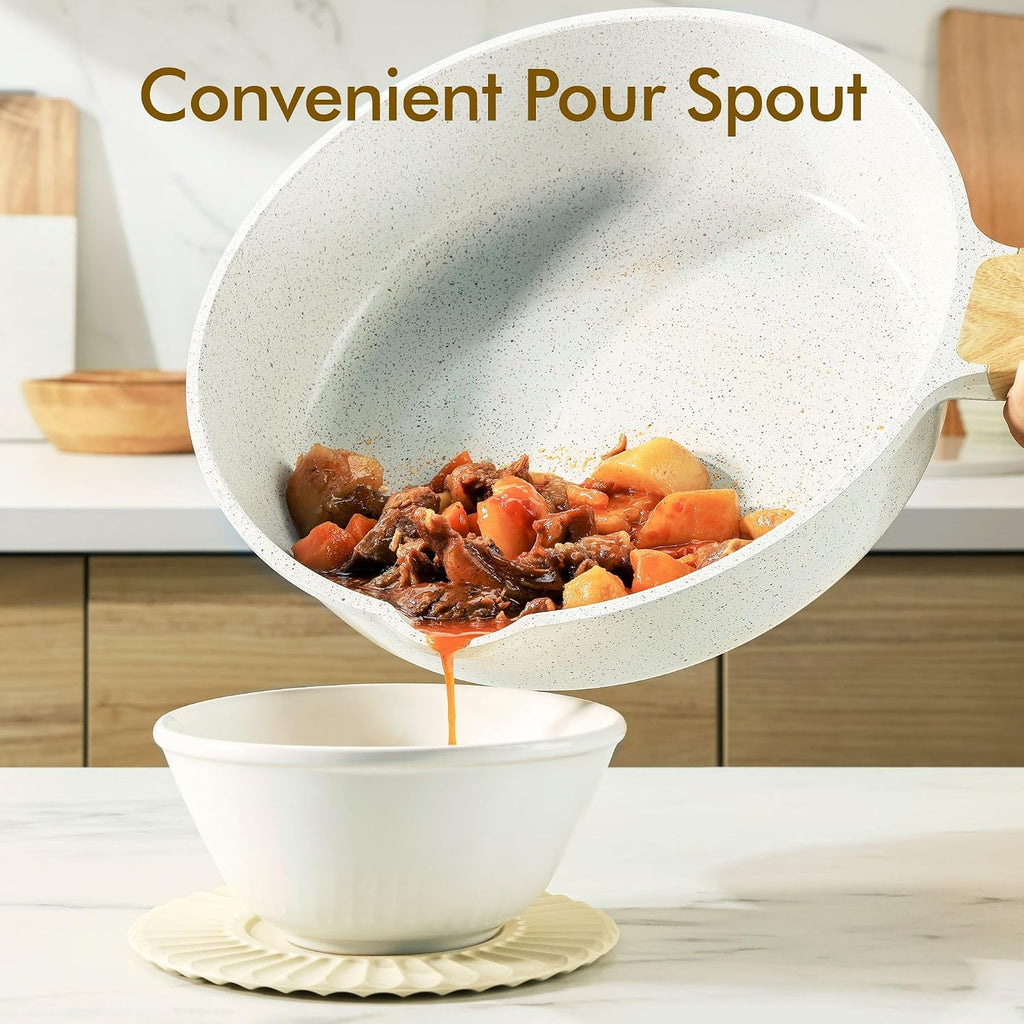 SENSARTE Nonstick Ceramic Cookware Set, 13-pcs Non-toxic Pots and Pans Set