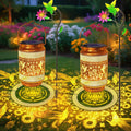 Gifts for Mom, Mom Gift Solar Lanterns Outdoor, Birthday Gift from Daughter Son, Metal Solar Hanging Hummingbird Lights with Shepherd Hook for Outside Garden Yard Patio Pathway (2 Pack)
