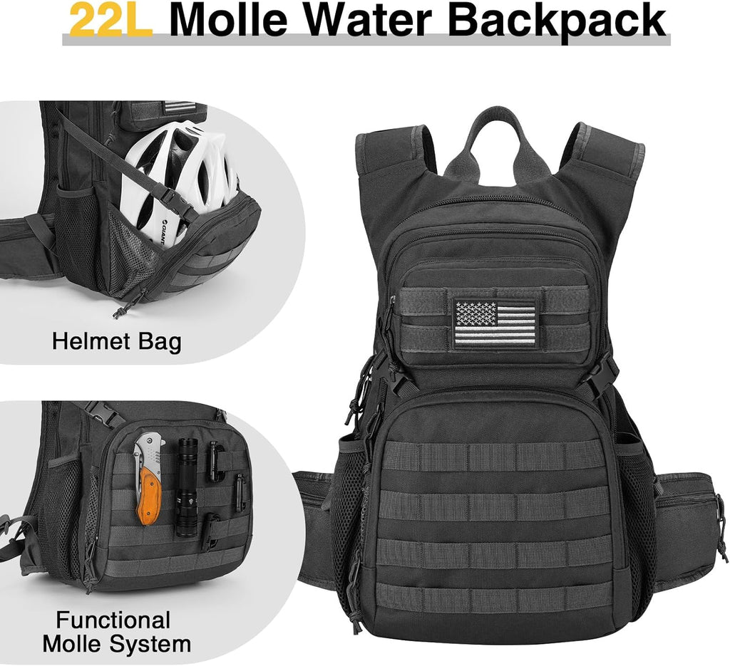 CVLIFE Tactical Hydration Hiking Water Backpack with 3L Water Bladder
