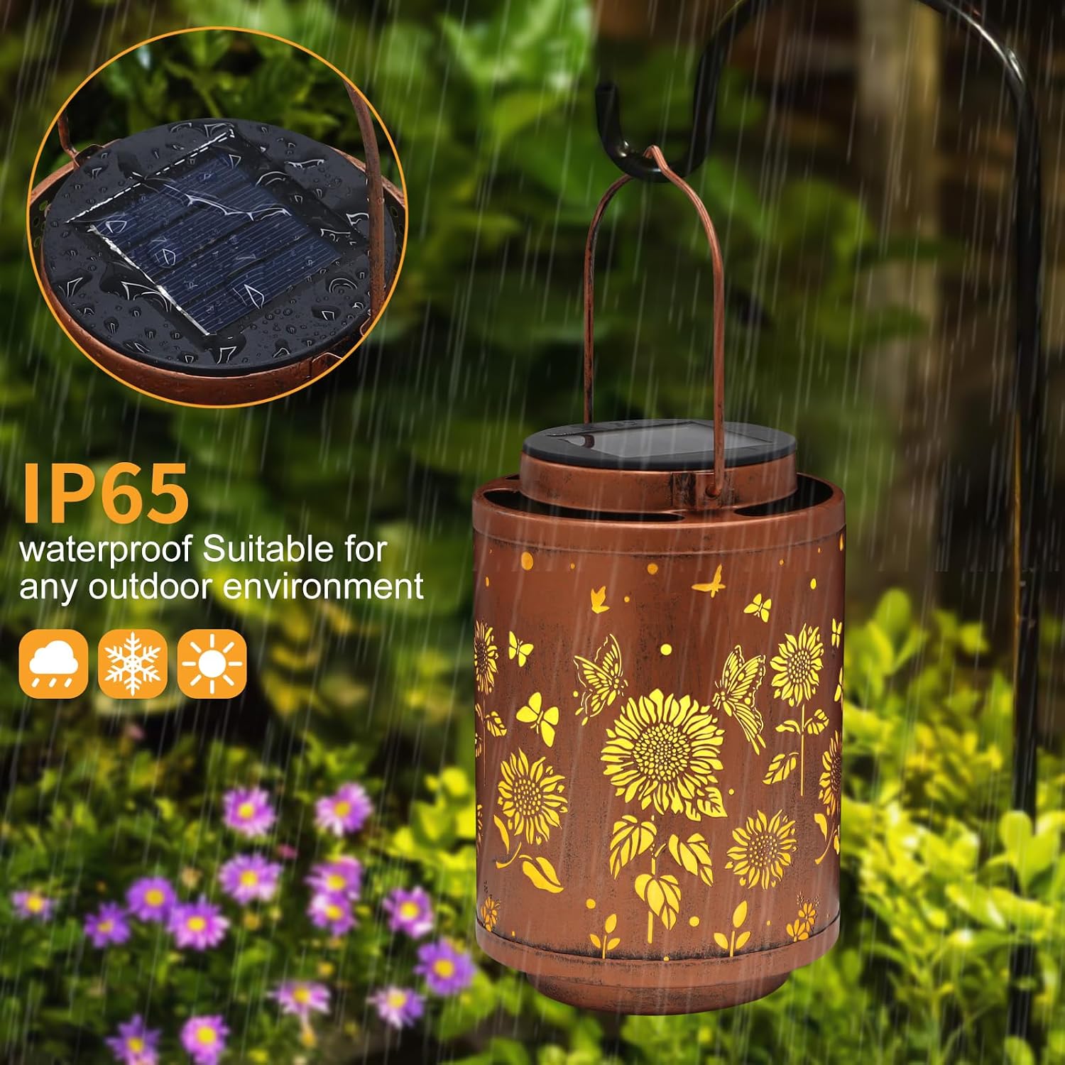 Solar Outdoor Lanterns Garden Decor LED Light Hanging Waterproof
