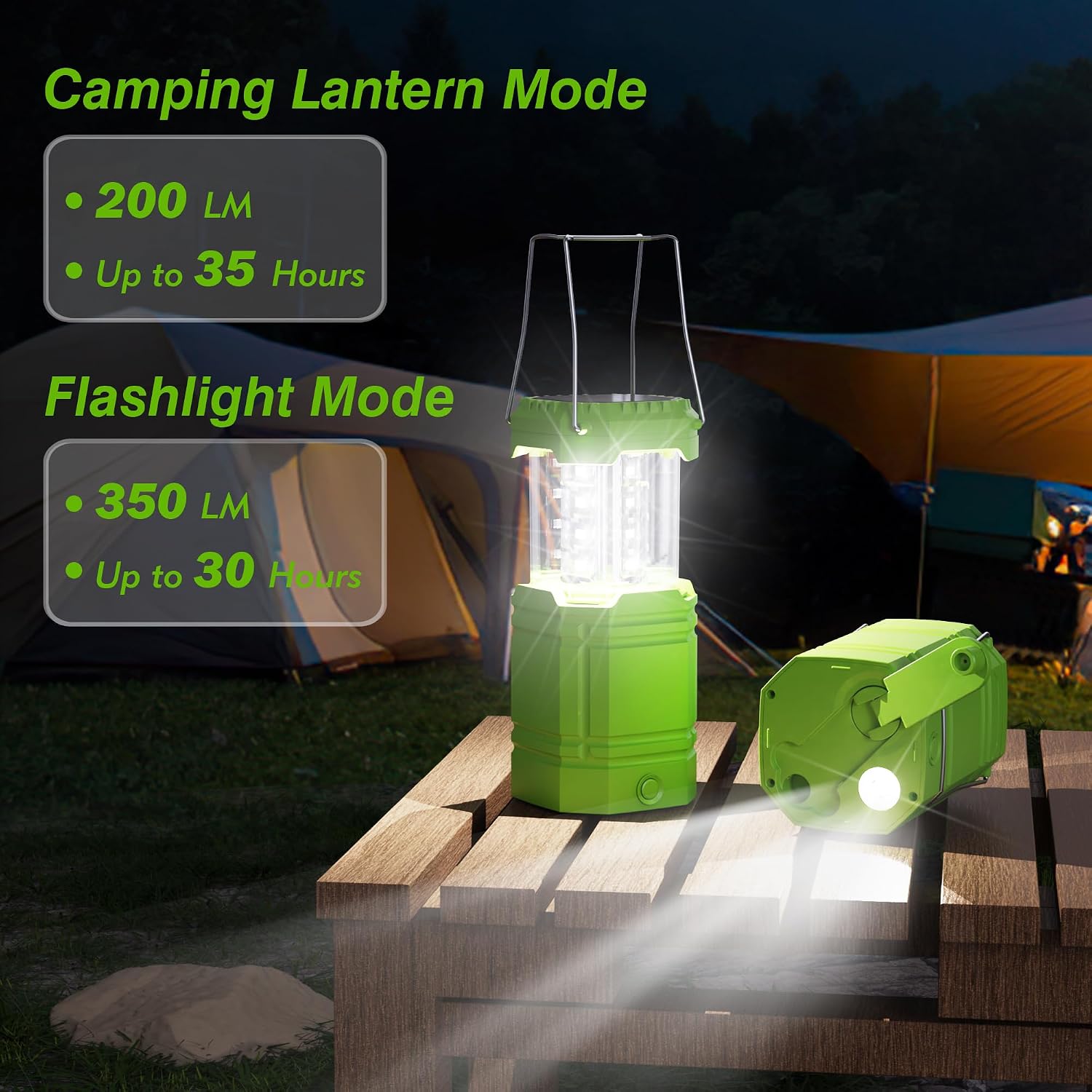 Electric Camping Lantern for Emergency, 3000mAh Solar Hand Crank Lantern