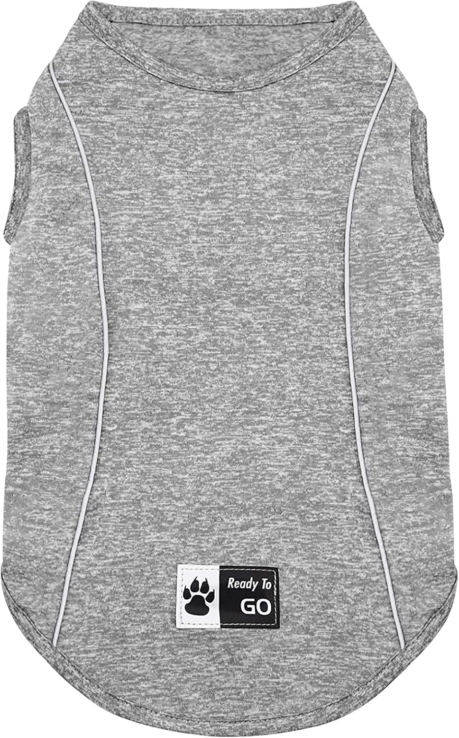 KYEESE Reflective Dog Shirt, Lightweight Sun Protection Dog T Shirts for Small Dogs, Breathable Sleeveless Pet Tank Top High Visibility Summer Dogs Clothes for Night Walking Outdoor, Grey, M