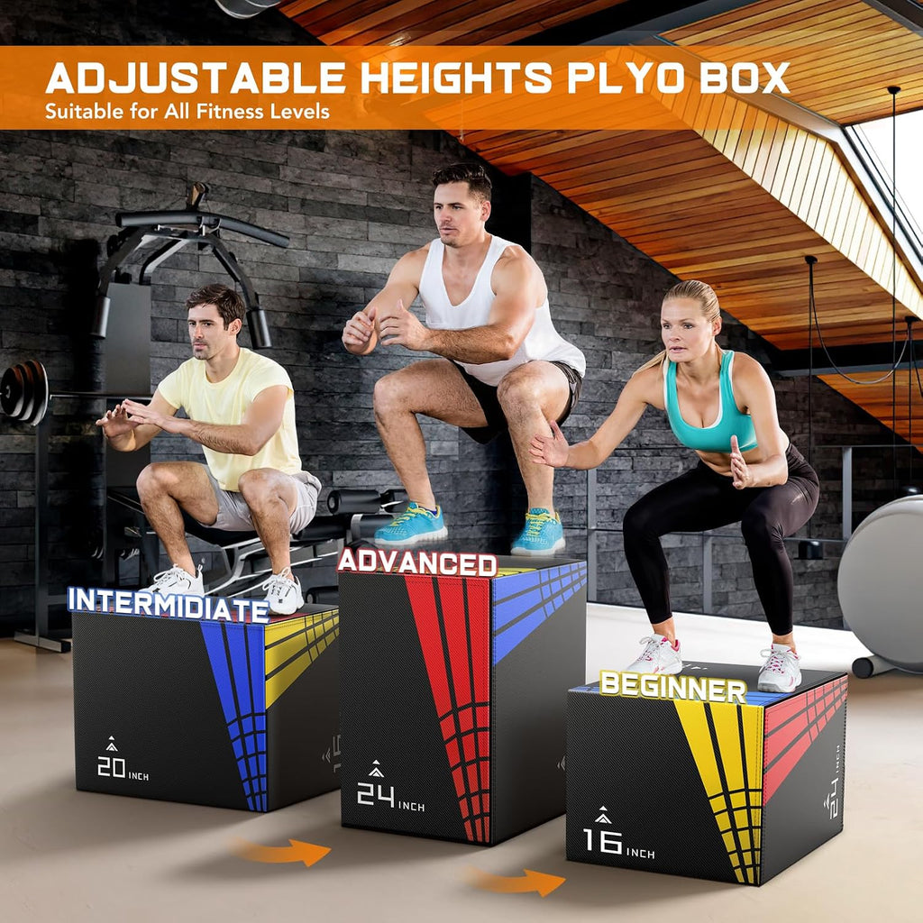 GIKPAL 3-in-1 Foam Plyo Box, Soft Plyometric Jump Box for Home Gym Use