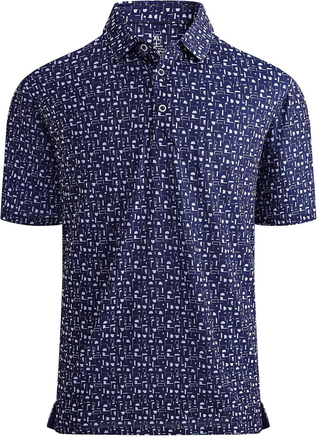 Alex Vando Mens Golf Shirt Moisture Wicking Print Performance Polo Shirt