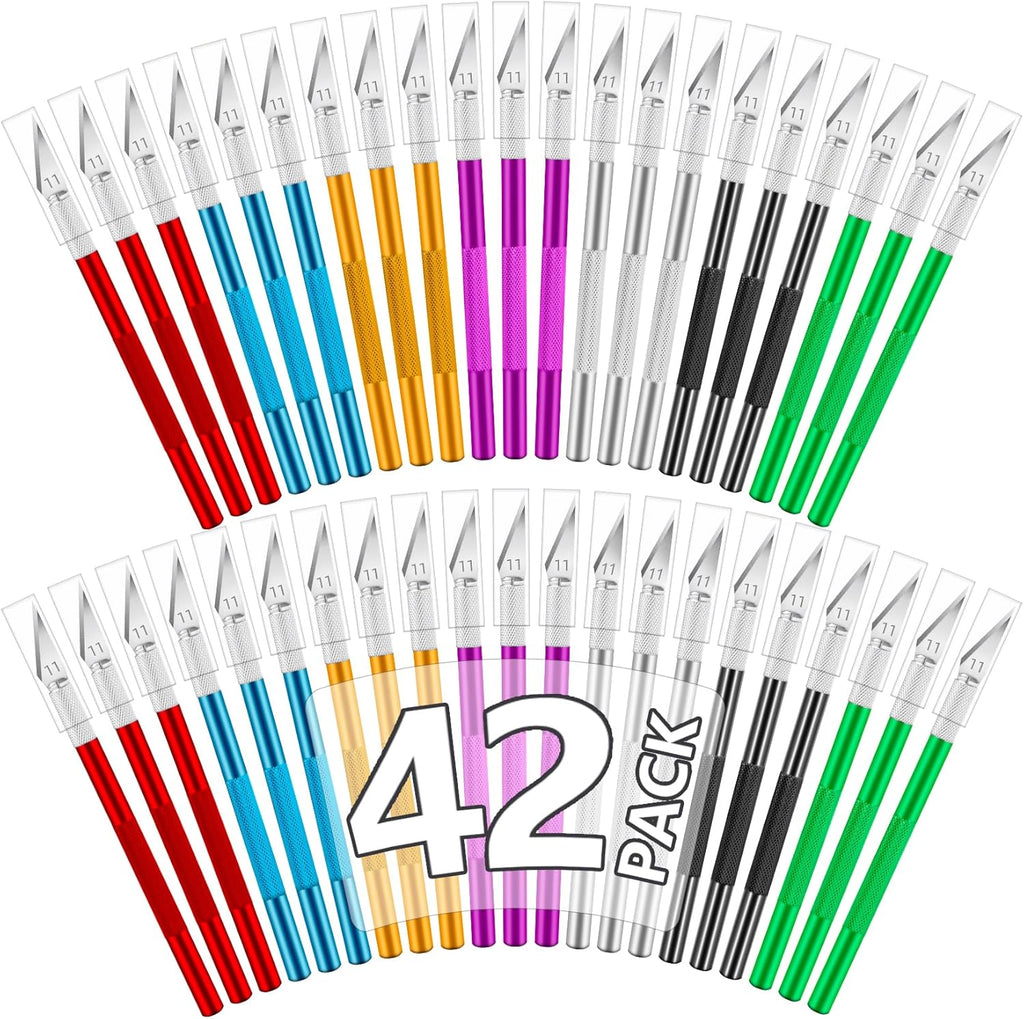 JETMORE 42 Pack Craft Knife, Multicolor Exacto Blades for Cutting, DIY