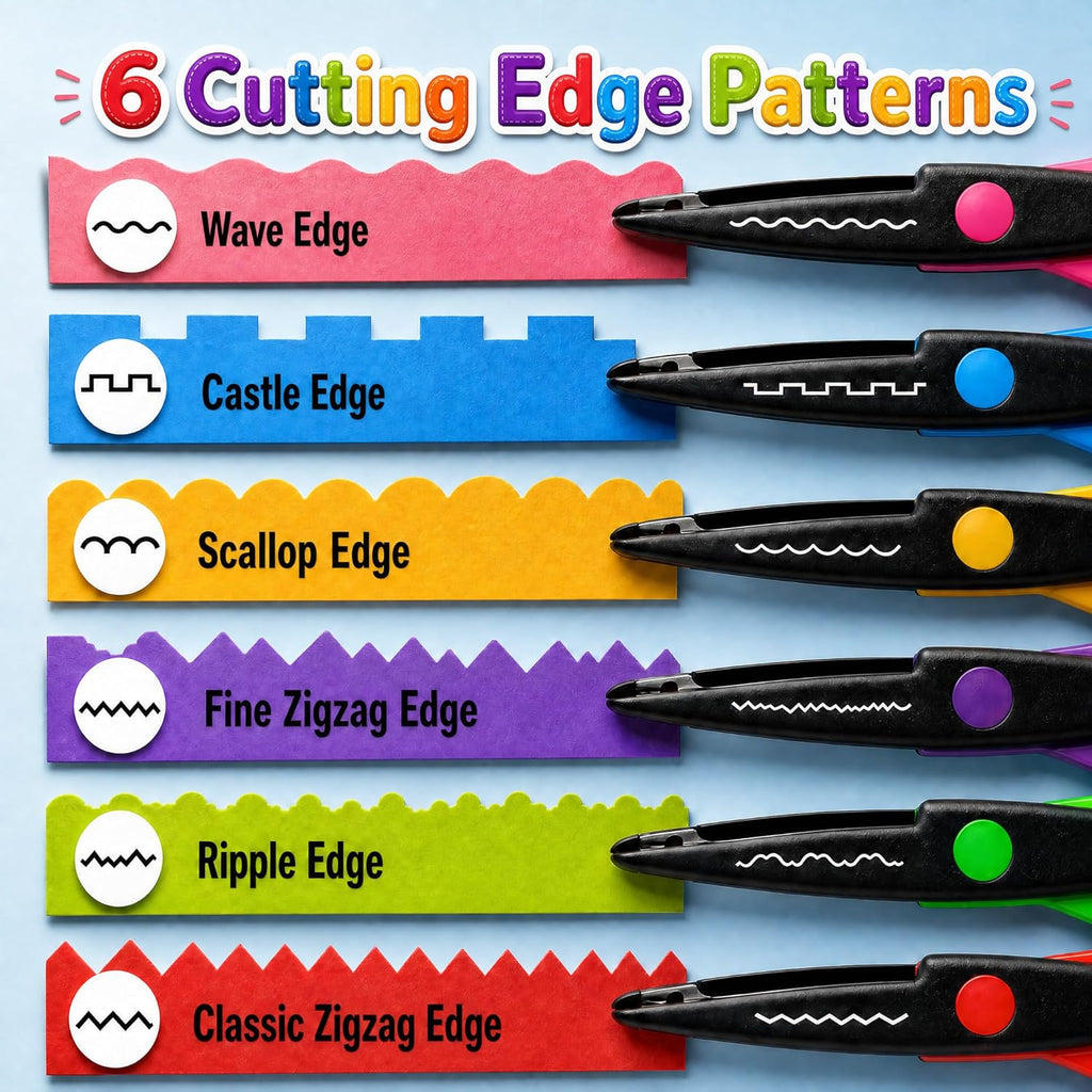 Craft Scissors Set, Pattern Cutters for Scrapbooking, Paper Crafts