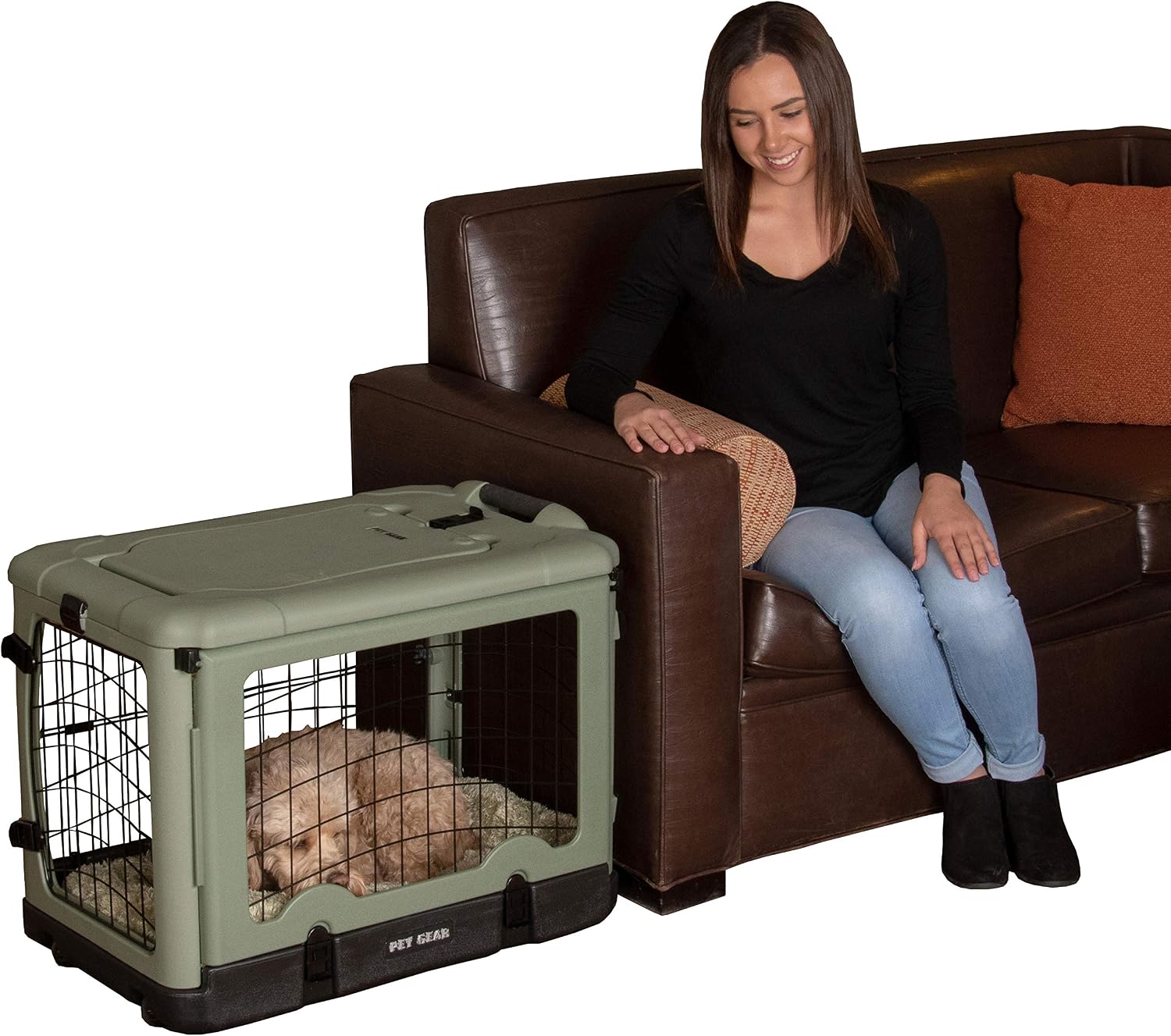 Pet Gear The Other Door 4 Door Steel Crate for Dogs/Cats, 36", Coffee Bean