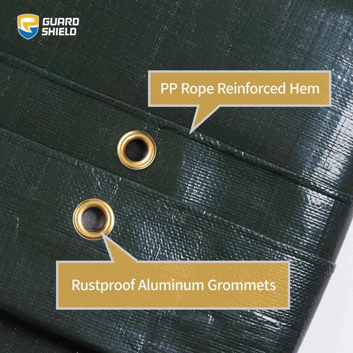 GUARD SHIELD Super Heavy Duty Green/Silver Poly Tarp Cover 20x20 Feet Waterproof 16mil Thick UV and Tear Resistant Tarpaulin with Grommets and Reinforced Edges